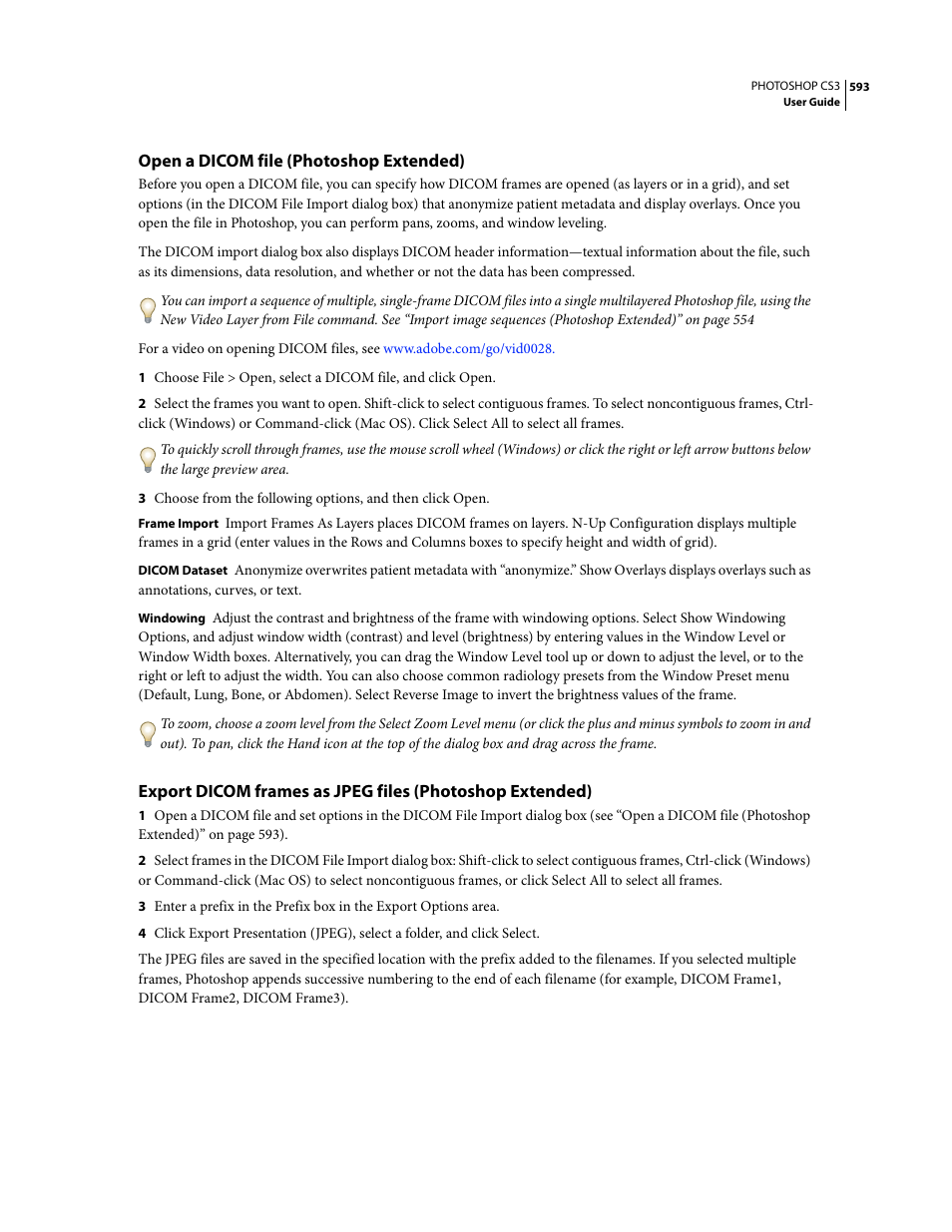 Open a dicom file (photoshop extended) | Adobe Photoshop CS3 User Manual | Page 600 / 681