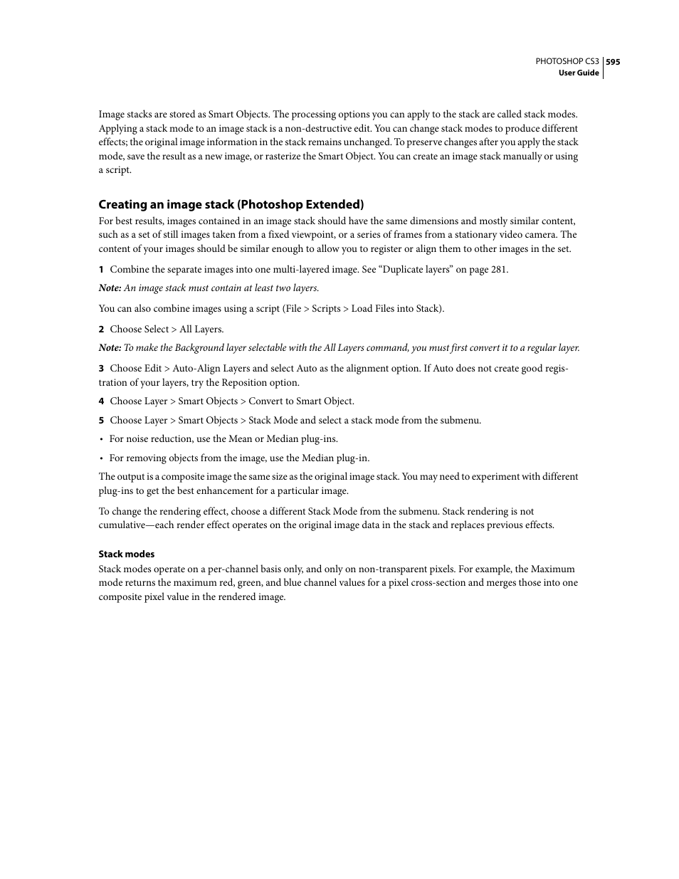 Creating an image stack (photoshop extended) | Adobe Photoshop CS3 User Manual | Page 602 / 681