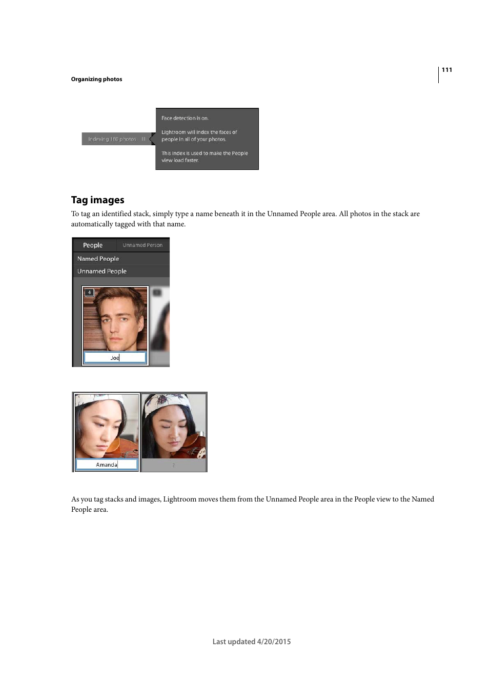 Tag images | Adobe Photoshop Lightroom CC User Manual | Page 116 / 261