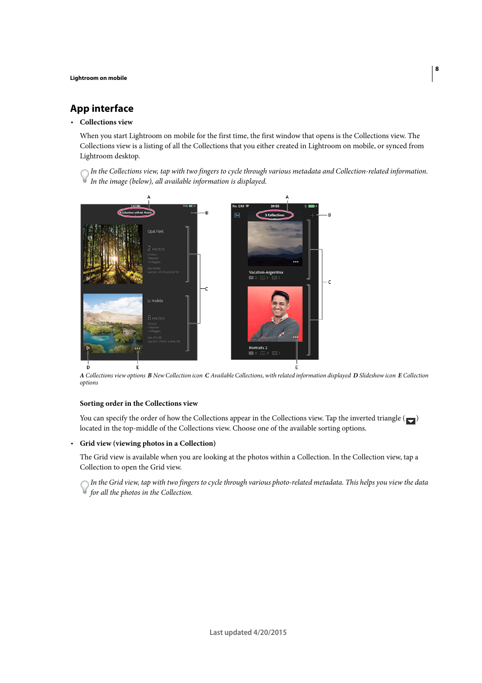 App interface | Adobe Photoshop Lightroom CC User Manual | Page 13 / 261