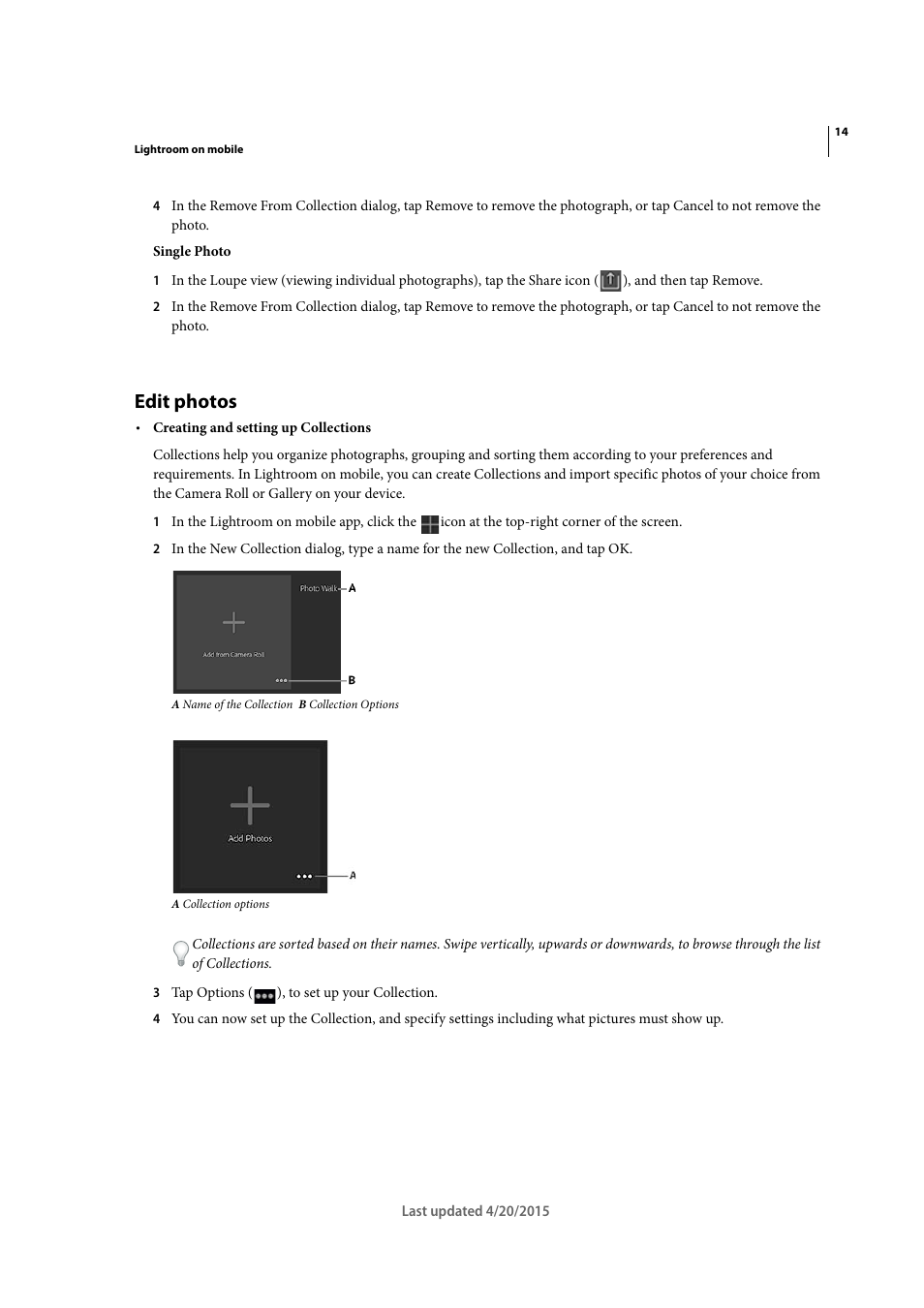 Edit photos | Adobe Photoshop Lightroom CC User Manual | Page 19 / 261