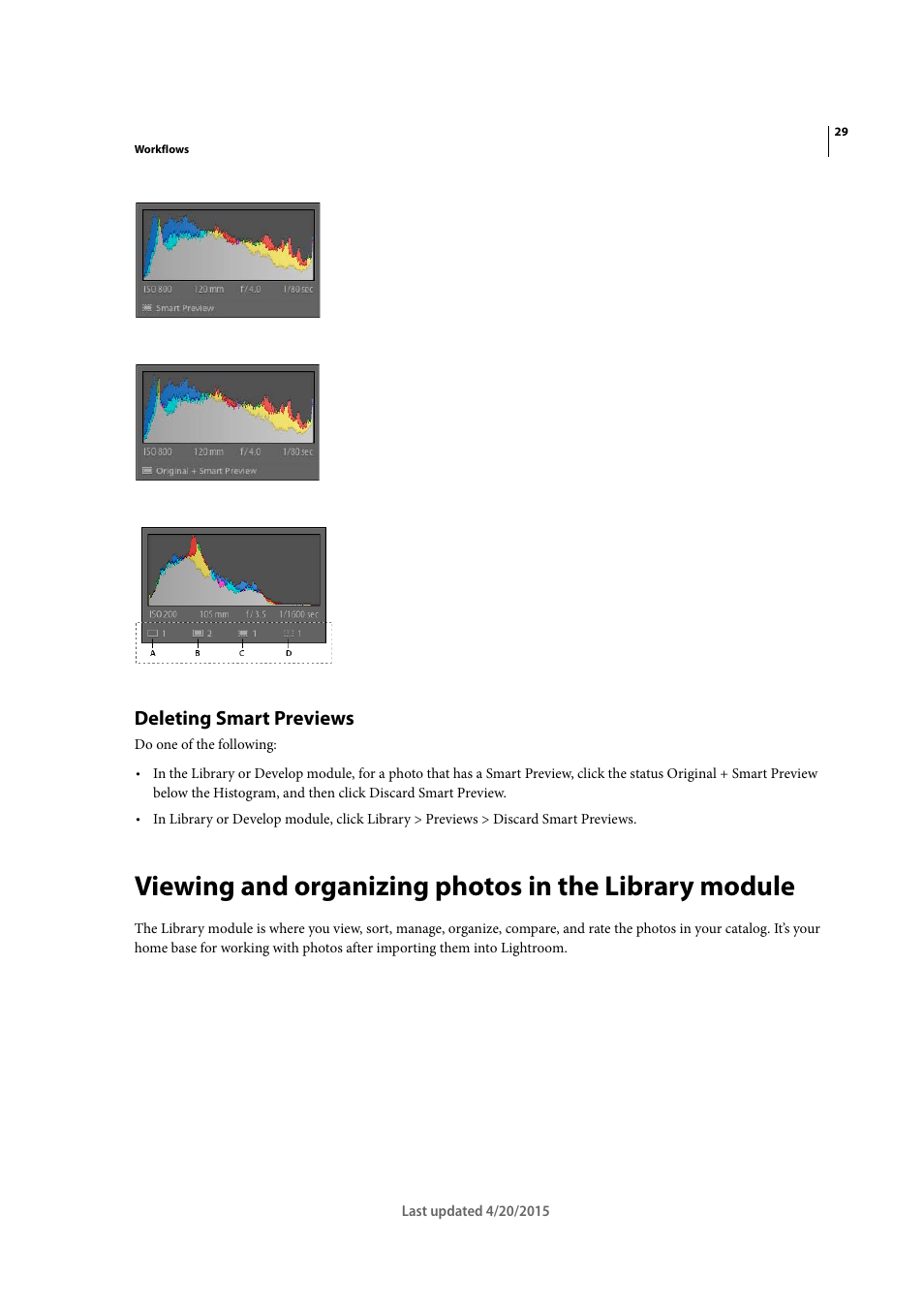 Deleting smart previews | Adobe Photoshop Lightroom CC User Manual | Page 34 / 261
