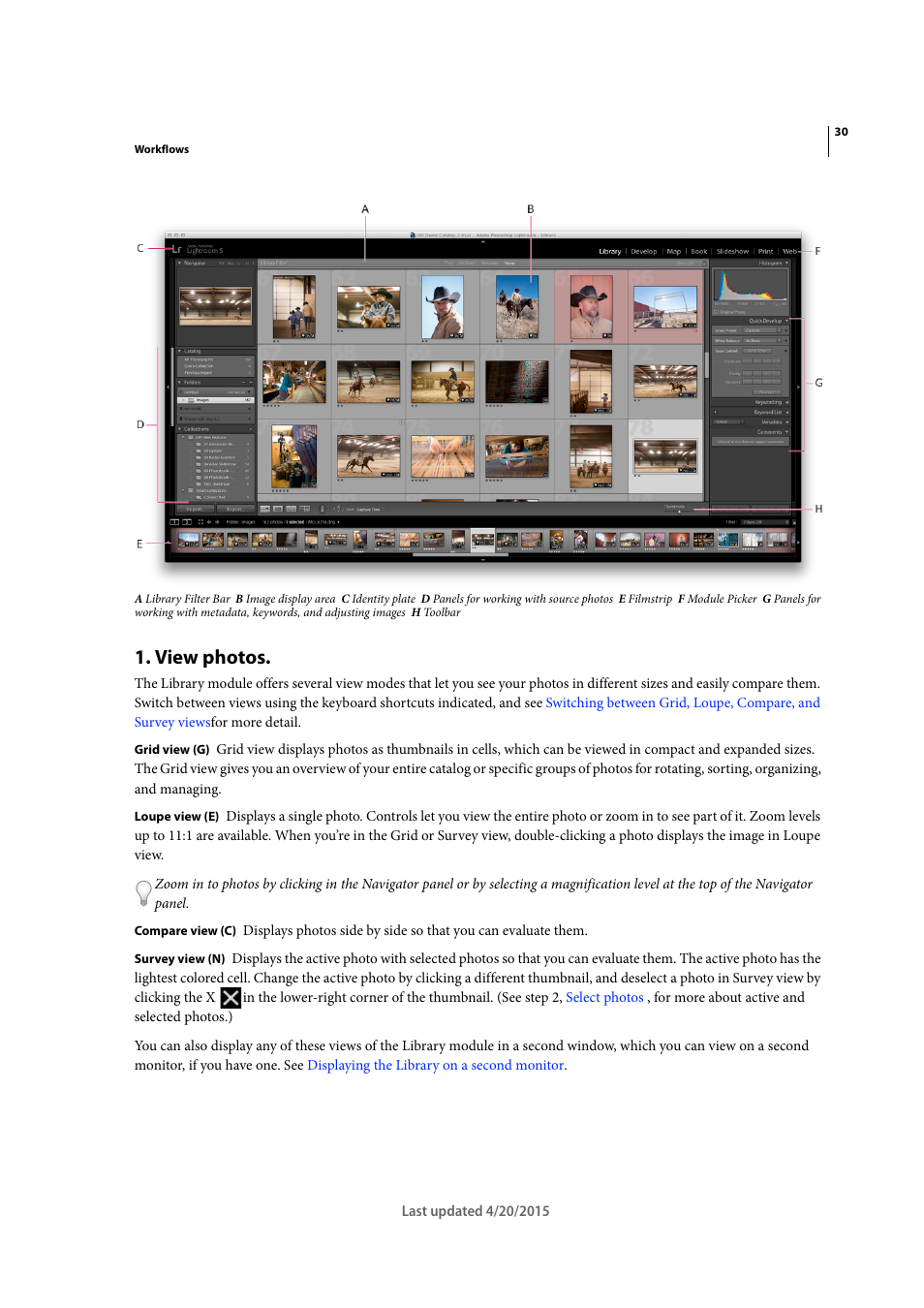 View photos | Adobe Photoshop Lightroom CC User Manual | Page 35 / 261