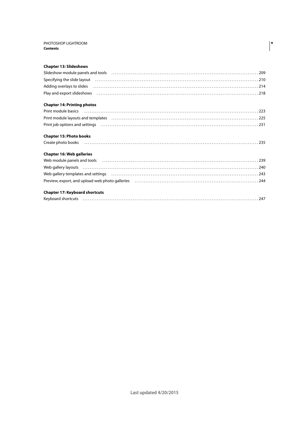 Adobe Photoshop Lightroom CC User Manual | Page 5 / 261