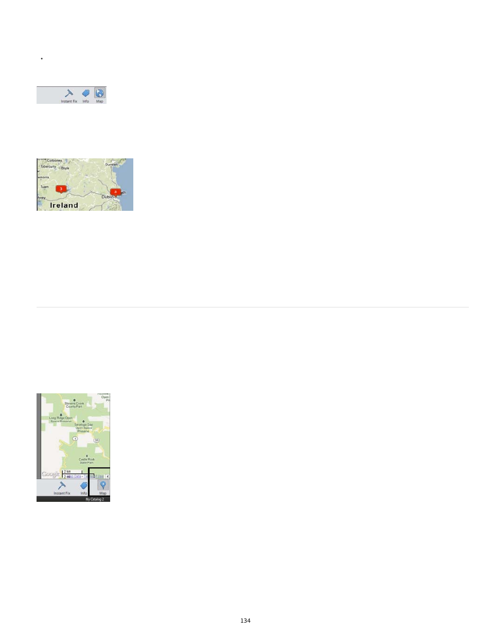 Map pane in places view | Adobe Elements Organizer 12 User Manual | Page 137 / 238