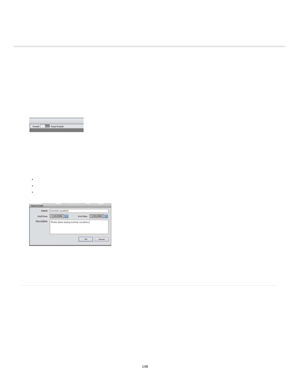 Creating event stacks using smart events | Adobe Elements Organizer 12 User Manual | Page 151 / 238