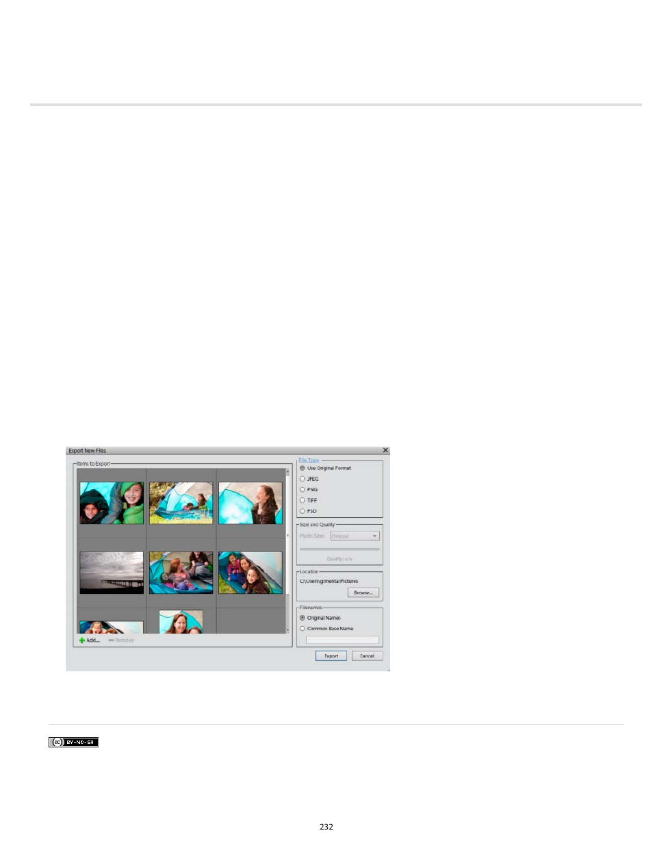 Export photos to a folder | Adobe Elements Organizer 12 User Manual | Page 235 / 238