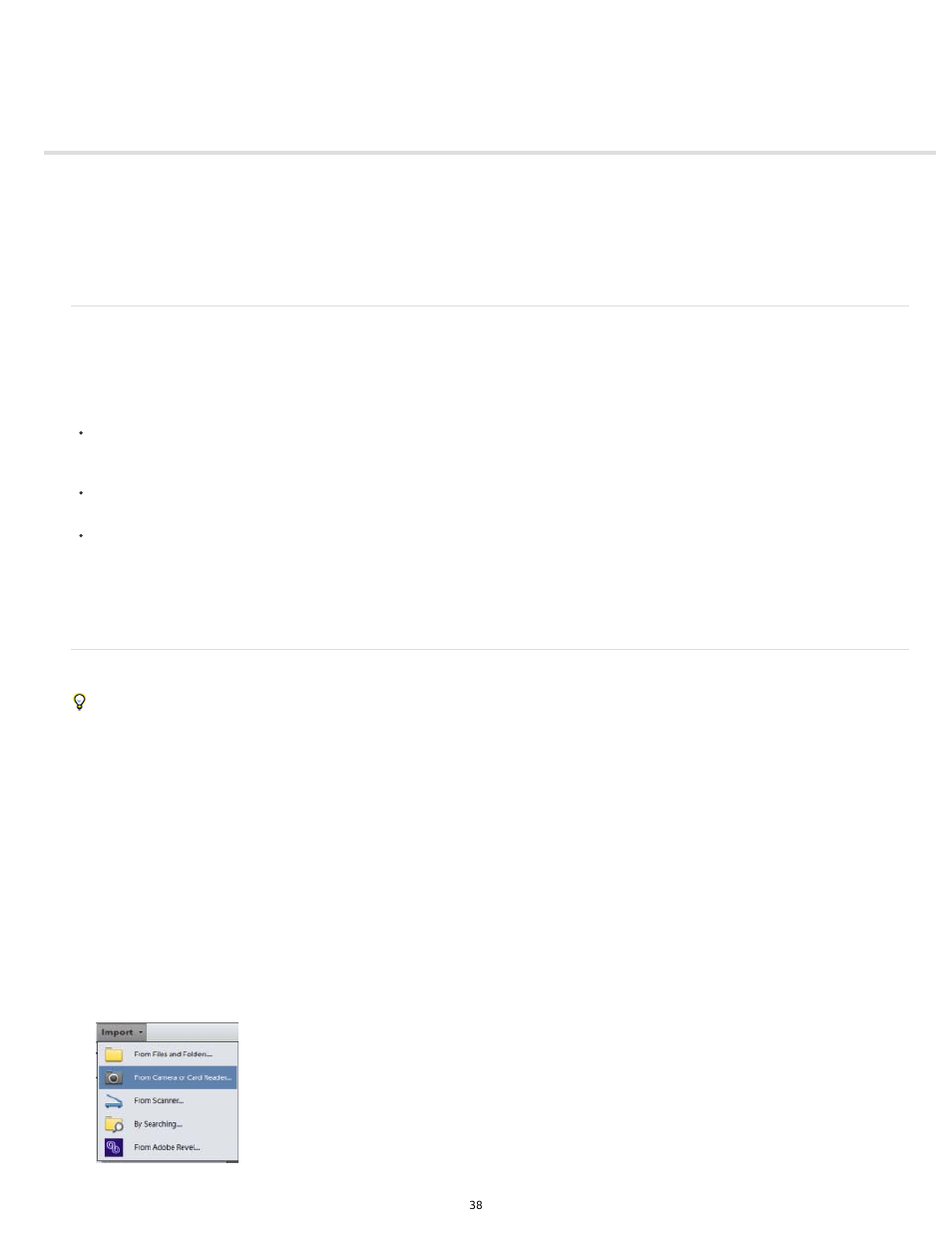 Importing media from cameras and card readers | Adobe Elements Organizer 12 User Manual | Page 41 / 238