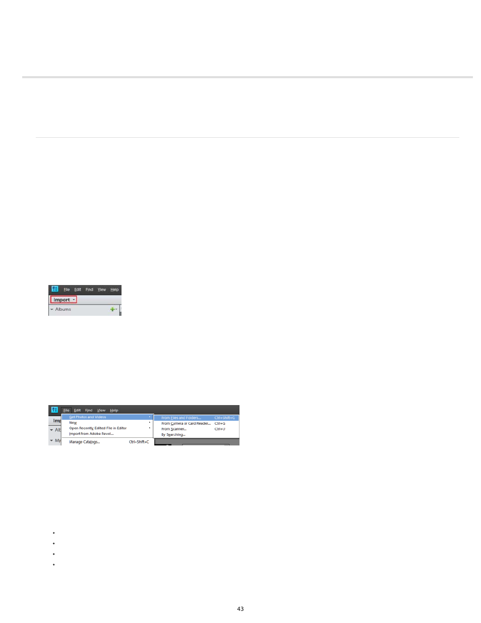 Importing media from files and folders | Adobe Elements Organizer 12 User Manual | Page 46 / 238