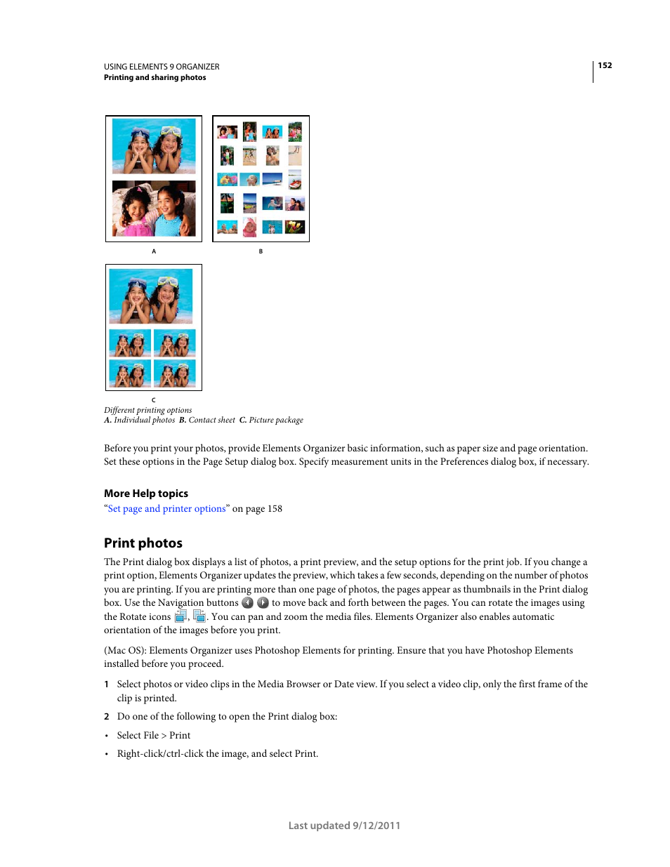 Print photos | Adobe Elements Organizer 9 User Manual | Page 156 / 180