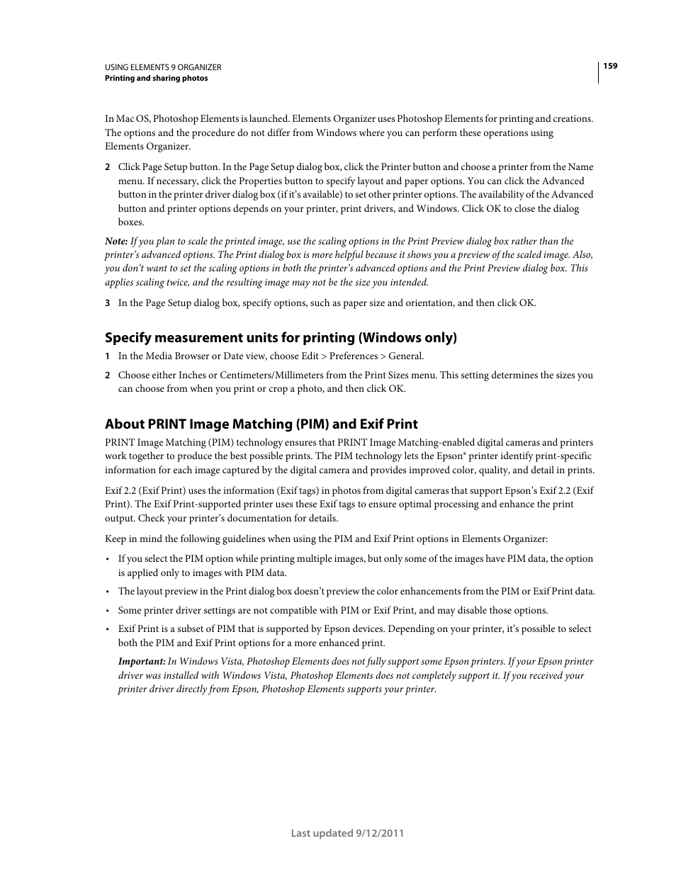 About print image matching (pim) and exif print | Adobe Elements Organizer 9 User Manual | Page 163 / 180