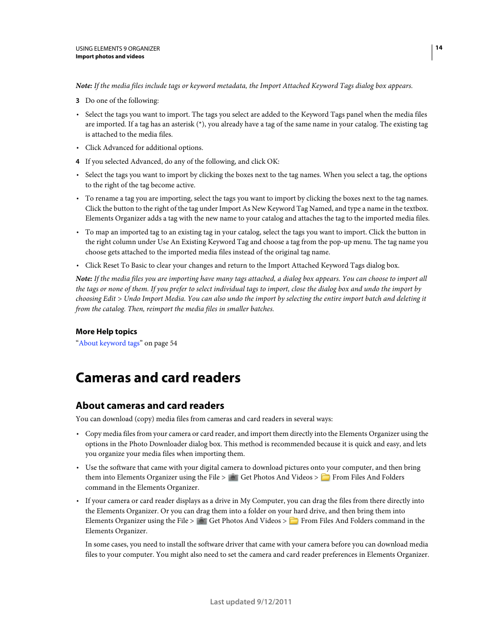 Cameras and card readers, About cameras and card readers | Adobe Elements Organizer 9 User Manual | Page 18 / 180
