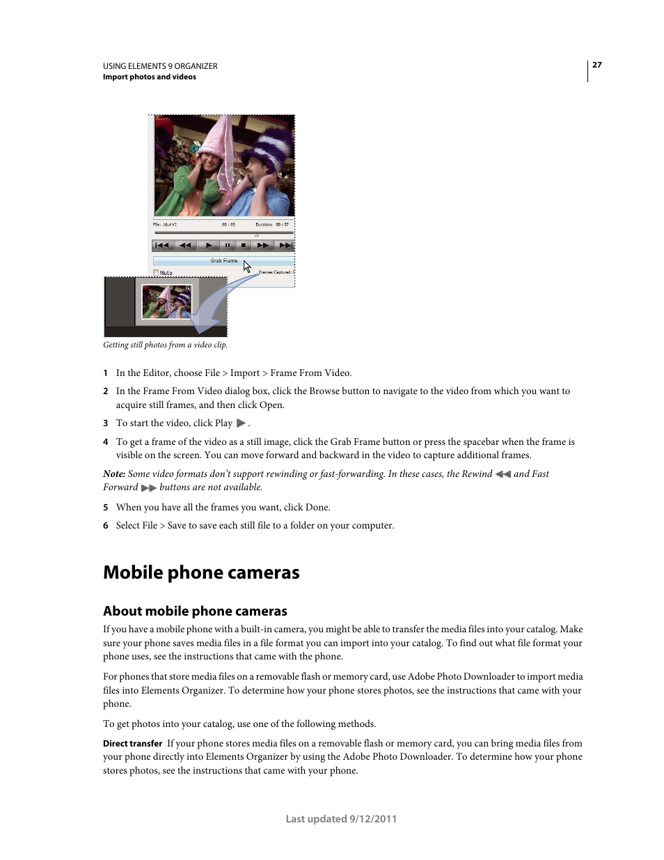 Mobile phone cameras, About mobile phone cameras | Adobe Elements Organizer 9 User Manual | Page 31 / 180