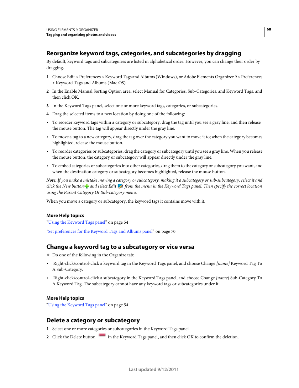 Delete a category or subcategory | Adobe Elements Organizer 9 User Manual | Page 72 / 180