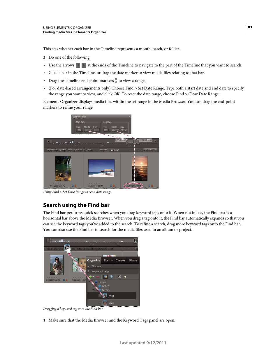 Search using the find bar | Adobe Elements Organizer 9 User Manual | Page 87 / 180