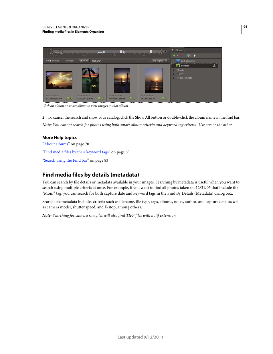 Find media files by details (metadata) | Adobe Elements Organizer 9 User Manual | Page 95 / 180