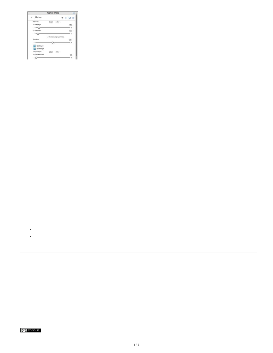 Use a clip at its original size, Rotate a clip, Adjust a clip’s anchor point | Adobe Premiere Elements 12 User Manual | Page 141 / 319