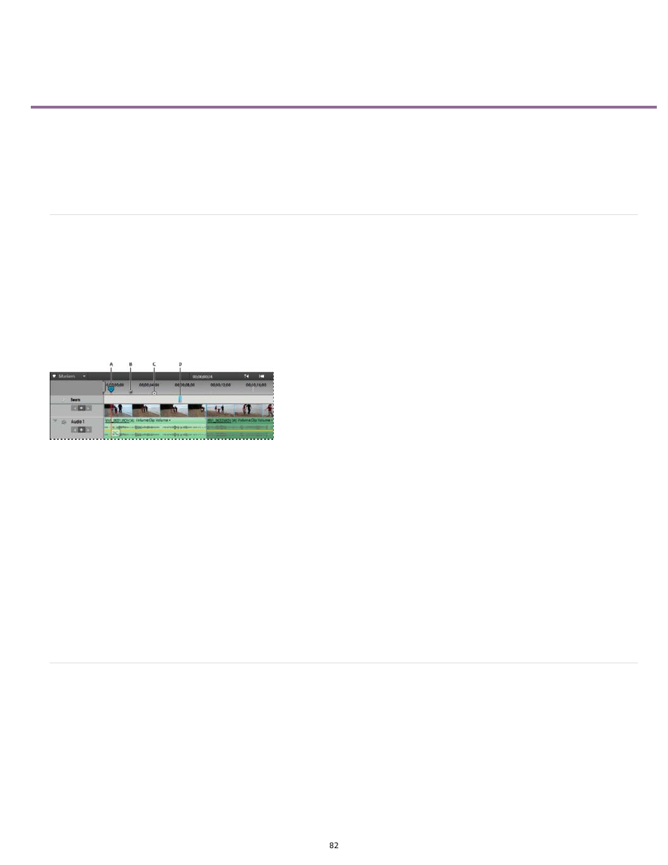 Working with clip and timeline markers | Adobe Premiere Elements 12 User Manual | Page 86 / 319