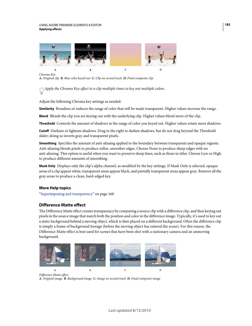 Difference matte effect | Adobe Premiere Elements 8 User Manual | Page 187 / 313