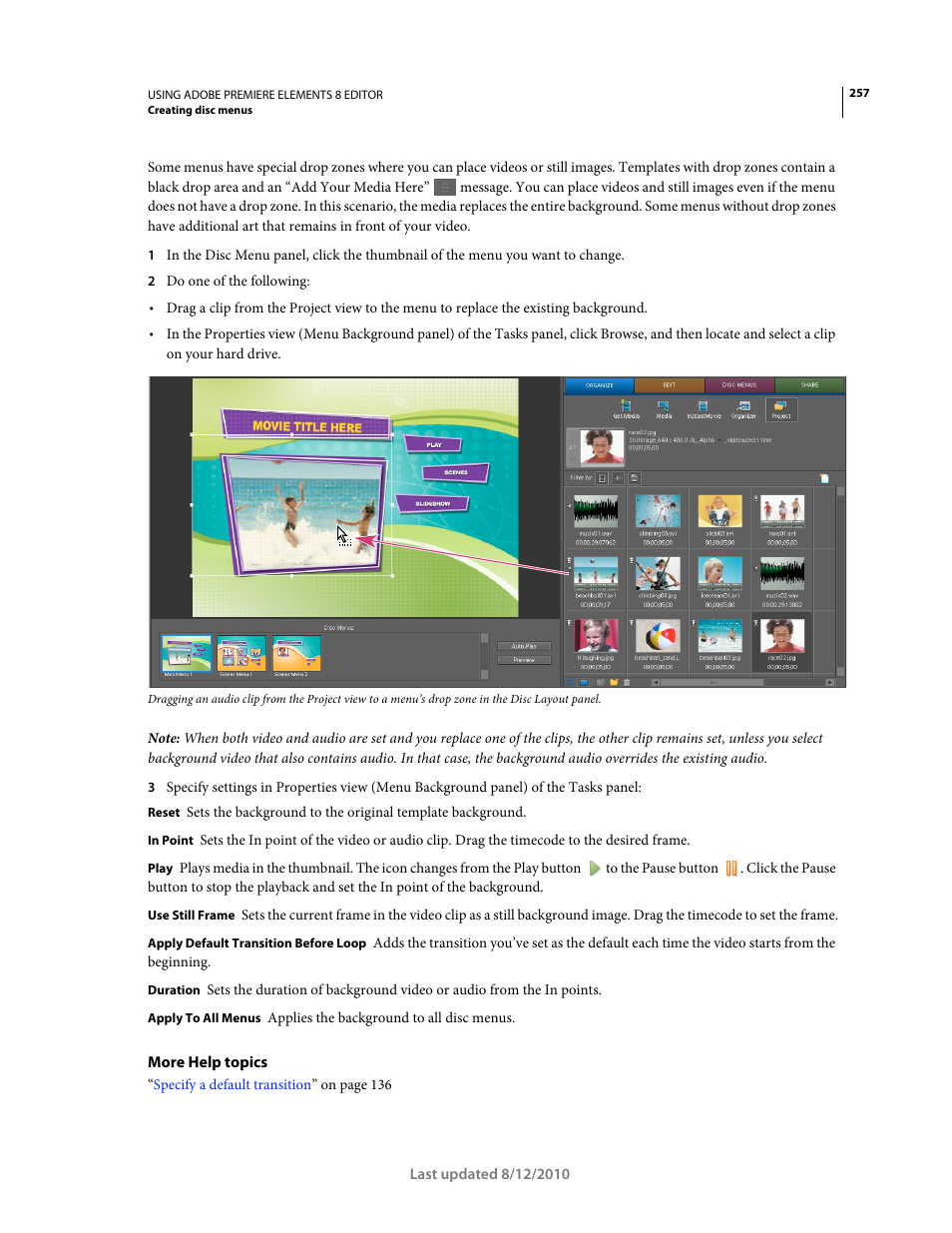 Adobe Premiere Elements 8 User Manual | Page 262 / 313