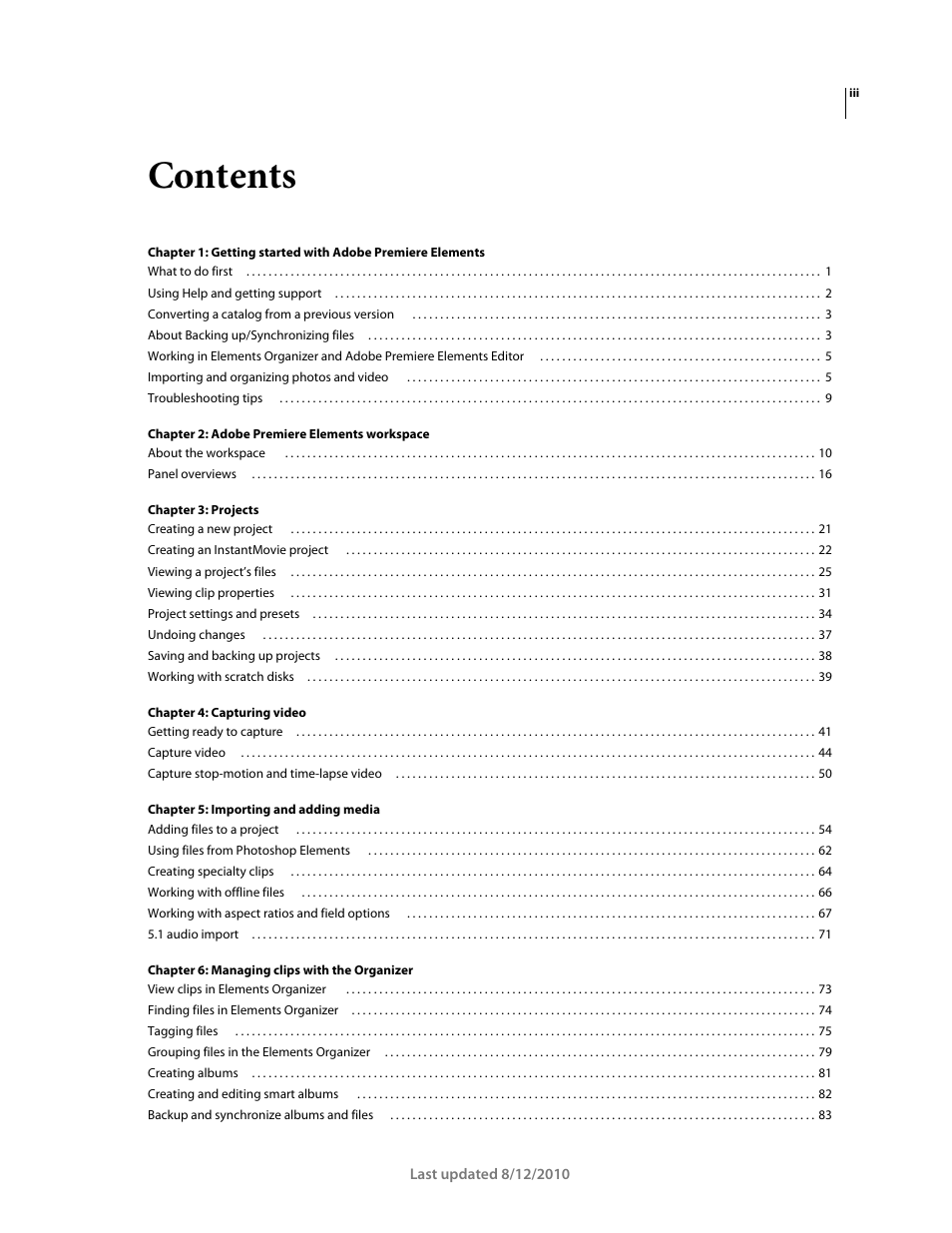 Adobe Premiere Elements 8 User Manual | Page 3 / 313