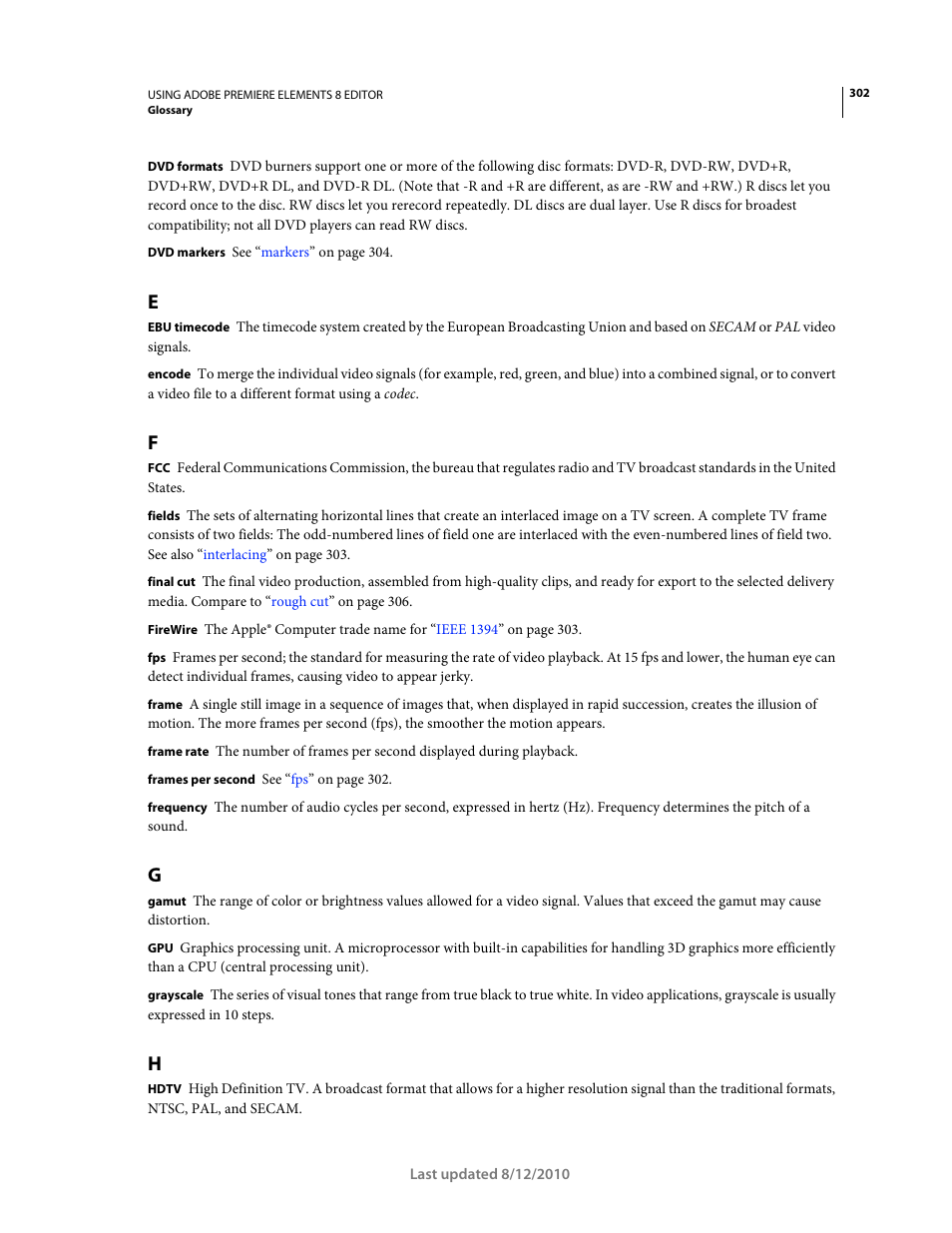 Encode | Adobe Premiere Elements 8 User Manual | Page 307 / 313