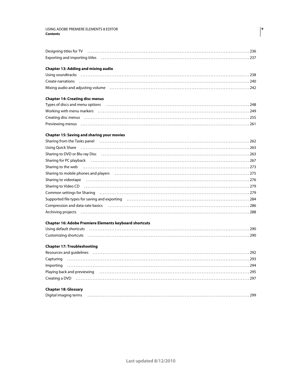 Adobe Premiere Elements 8 User Manual | Page 5 / 313