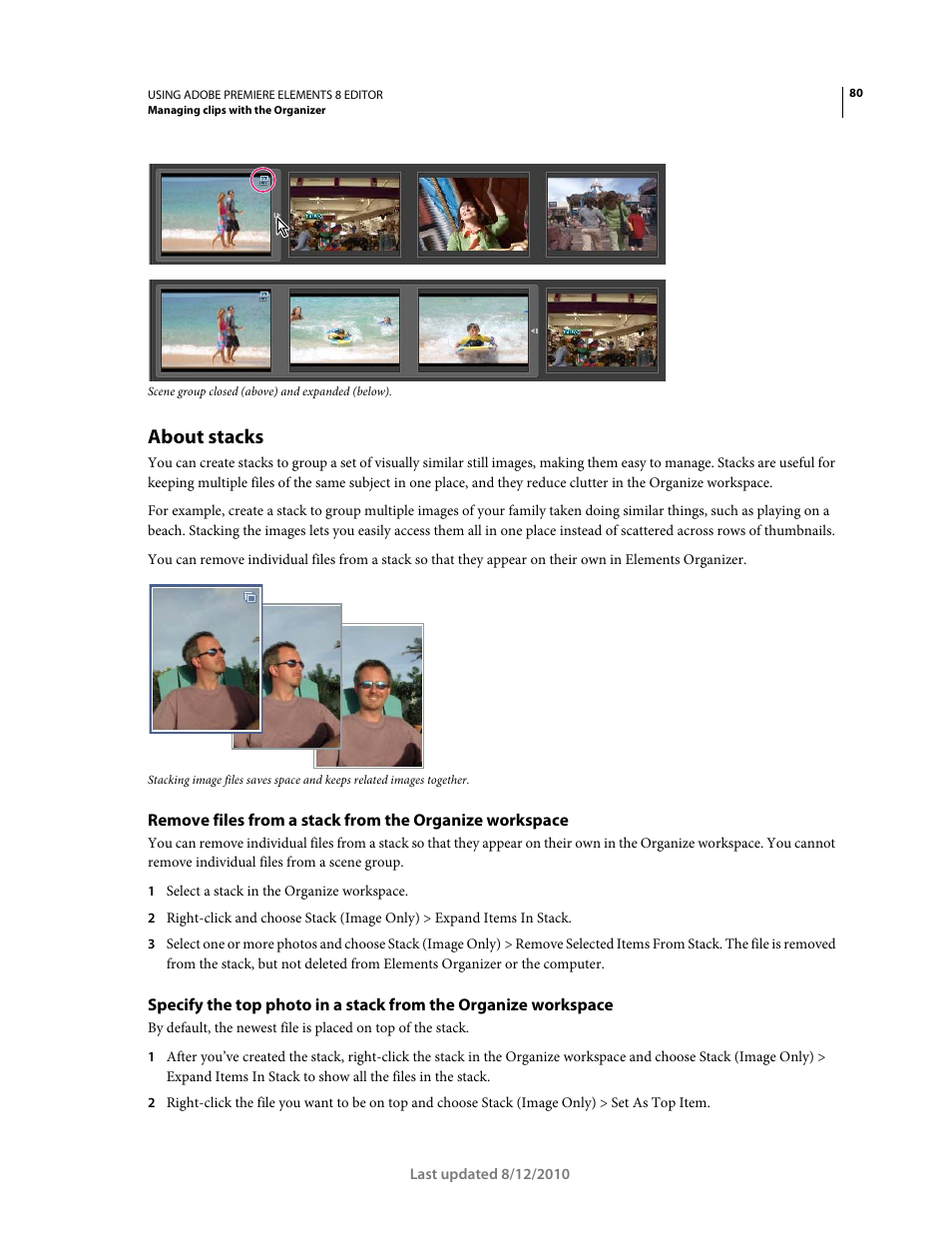 About stacks | Adobe Premiere Elements 8 User Manual | Page 85 / 313