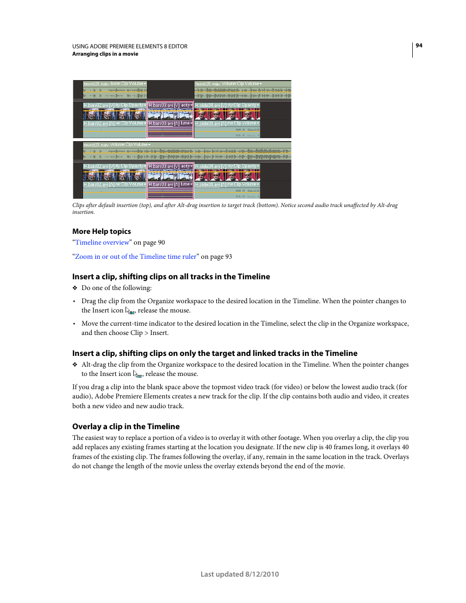 Overlay a clip in the timeline | Adobe Premiere Elements 8 User Manual | Page 99 / 313