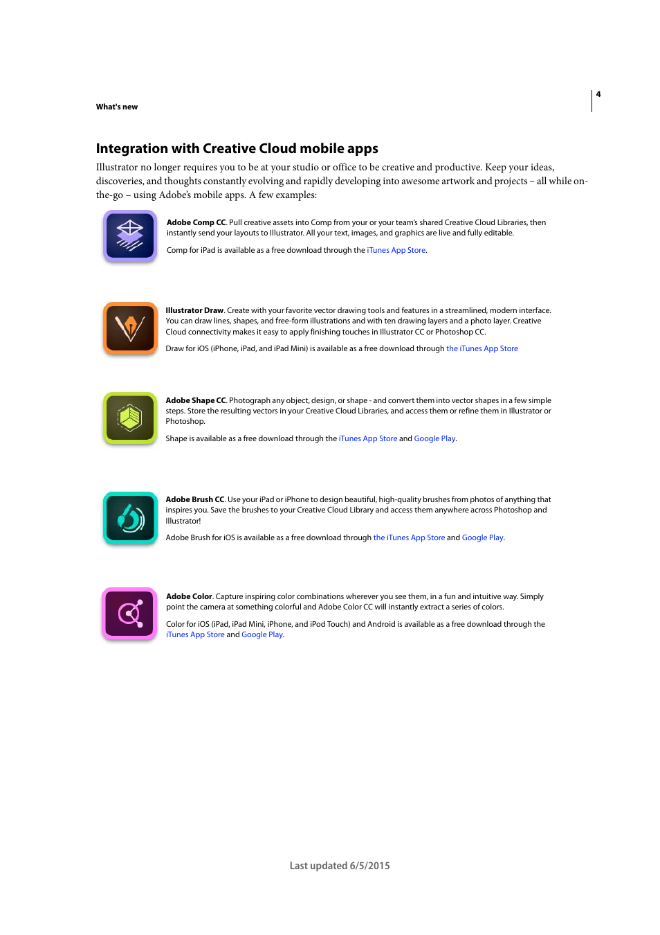 Integration with creative cloud mobile apps | Adobe Illustrator CC 2015 User Manual | Page 10 / 556