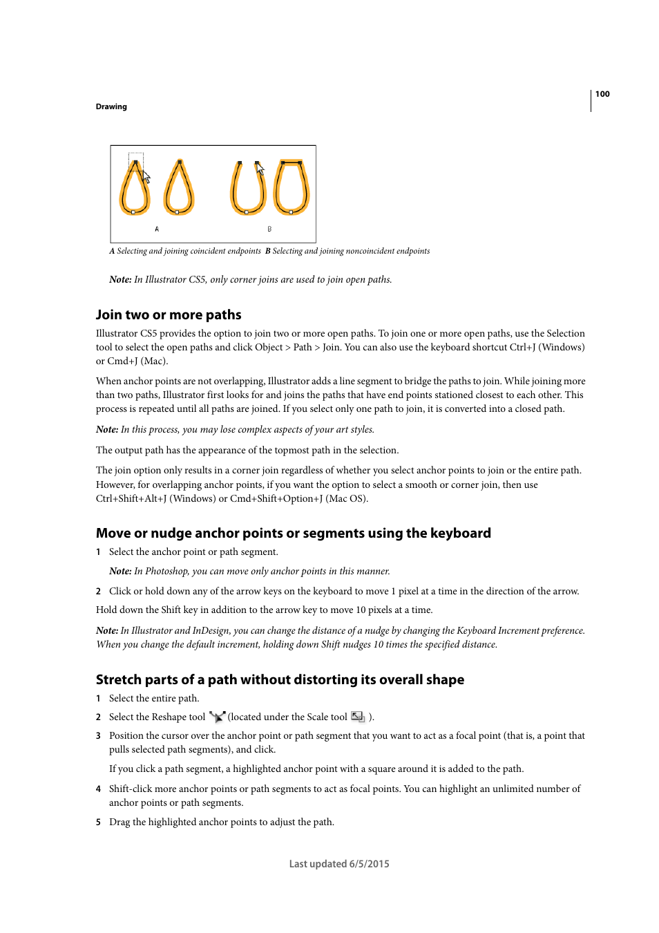 Join two or more paths | Adobe Illustrator CC 2015 User Manual | Page 105 / 556