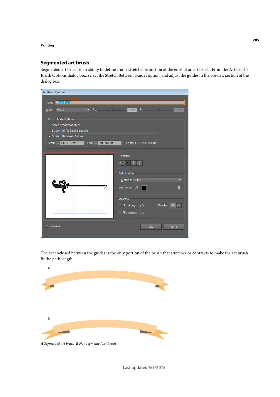 Segmented art brush | Adobe Illustrator CC 2015 User Manual | Page 210 / 556