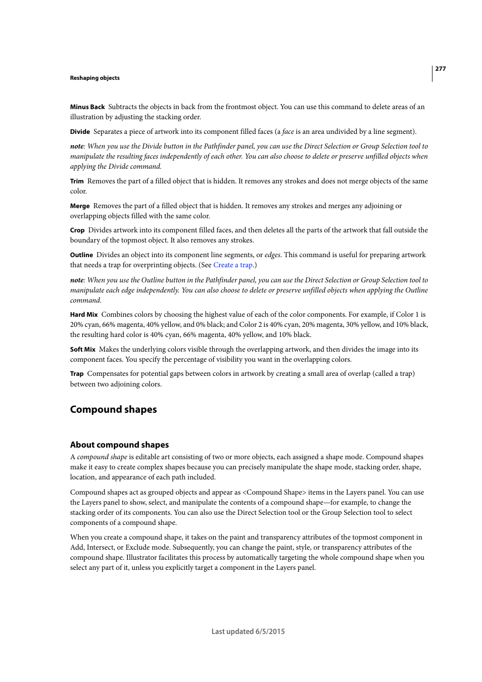 Compound shapes, About compound shapes | Adobe Illustrator CC 2015 User Manual | Page 282 / 556