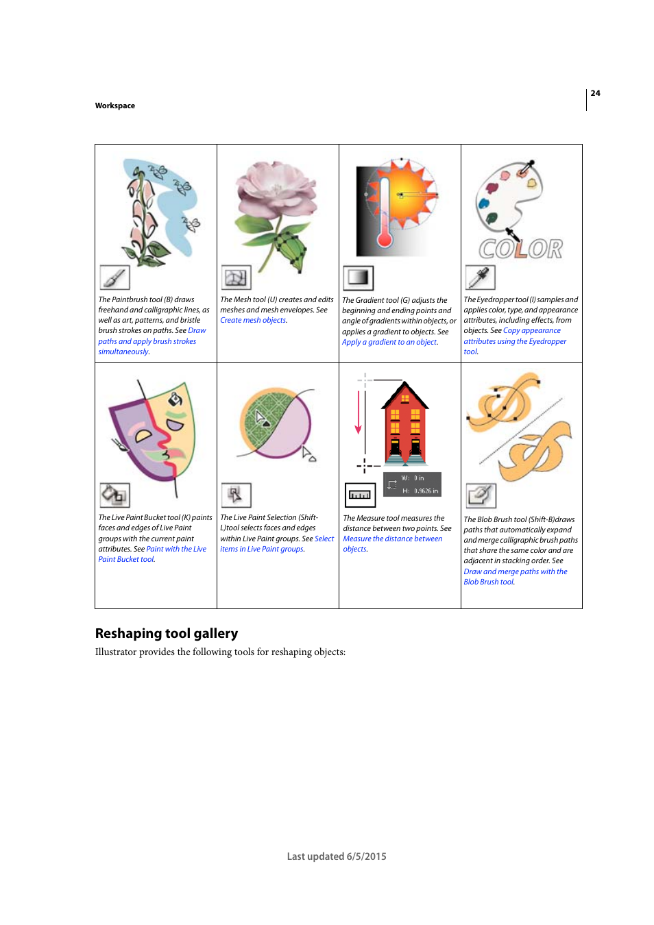 Reshaping tool gallery | Adobe Illustrator CC 2015 User Manual | Page 30 / 556