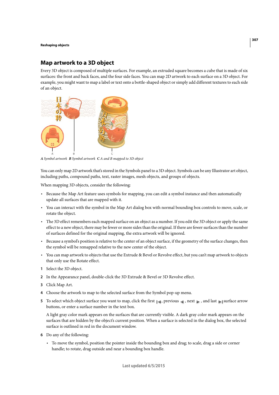 Map artwork to a 3d object | Adobe Illustrator CC 2015 User Manual | Page 312 / 556