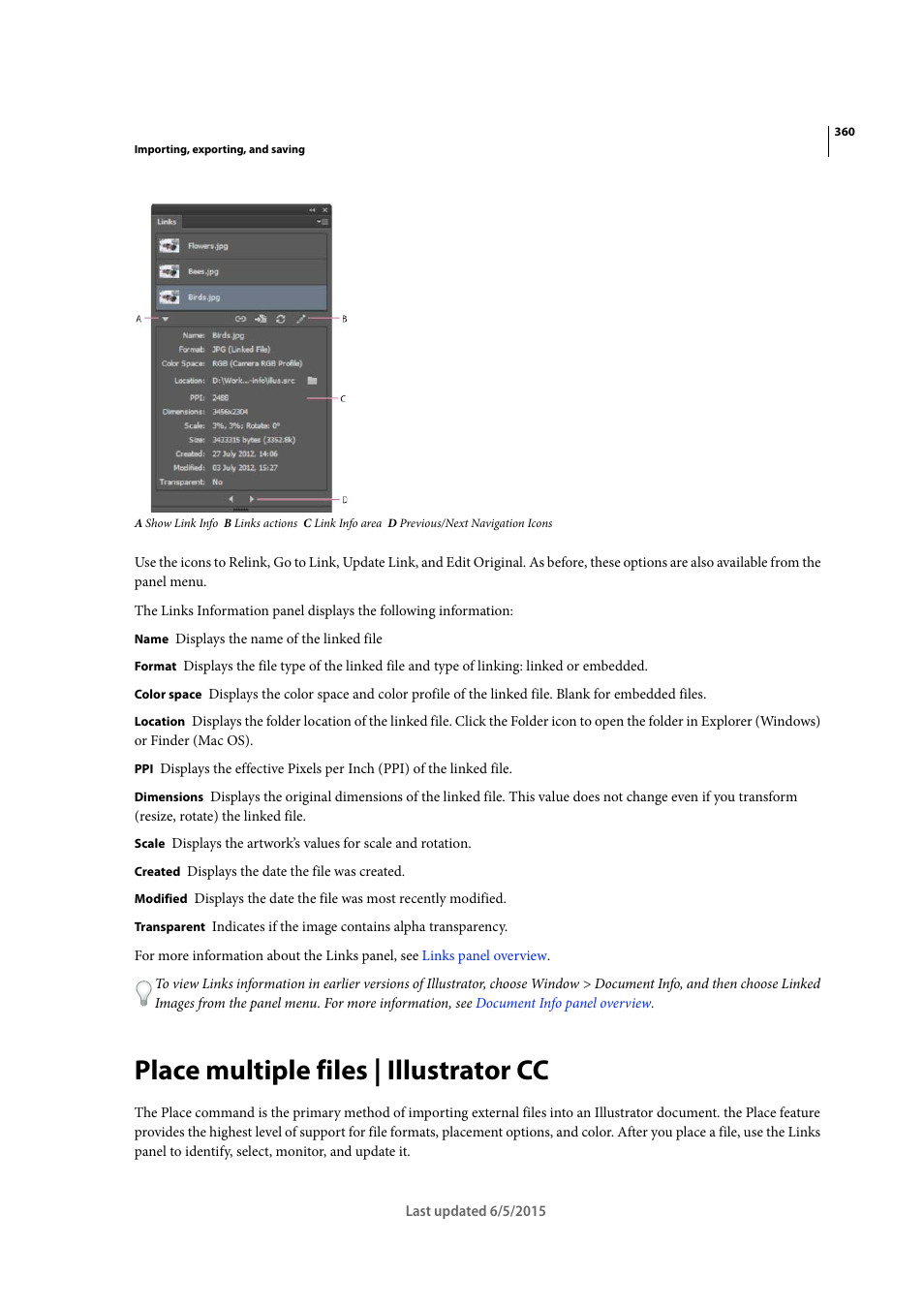 Place multiple files | illustrator cc | Adobe Illustrator CC 2015 User Manual | Page 365 / 556