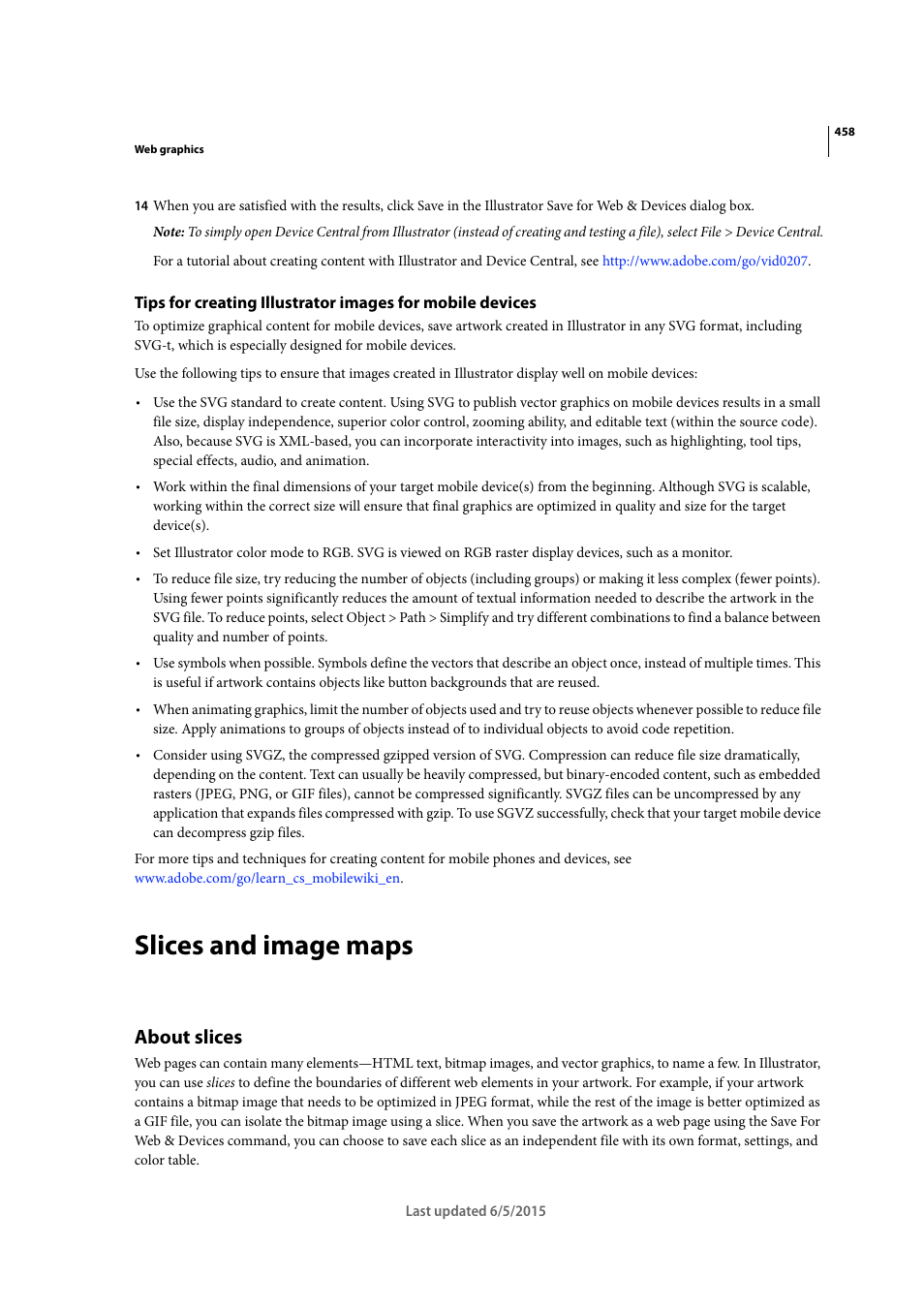 Slices and image maps, About slices | Adobe Illustrator CC 2015 User Manual | Page 463 / 556