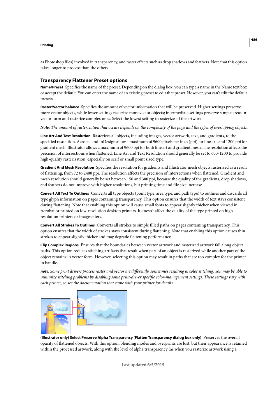 Transparency flattener preset options | Adobe Illustrator CC 2015 User Manual | Page 491 / 556