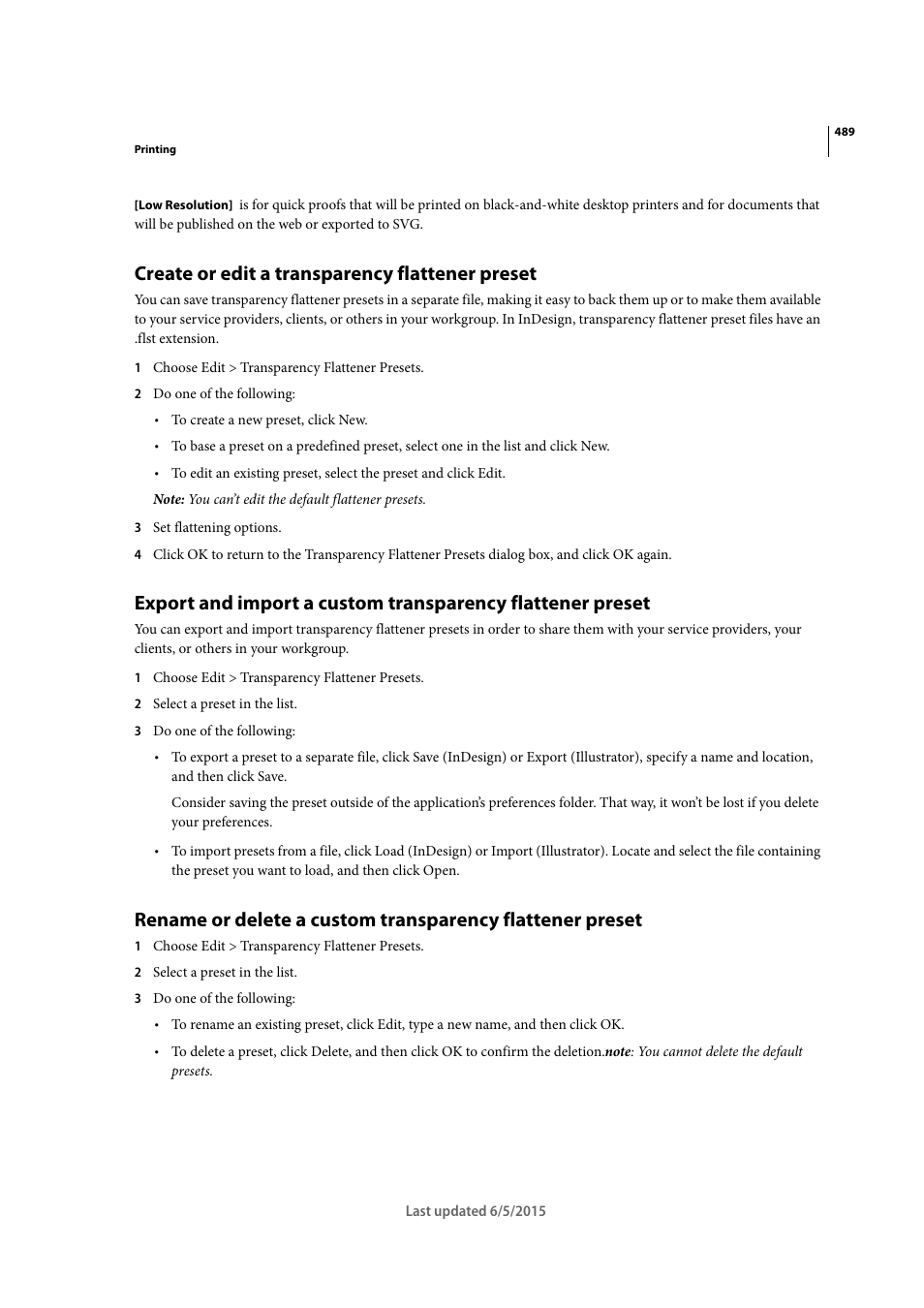 Create or edit a transparency flattener preset | Adobe Illustrator CC 2015 User Manual | Page 494 / 556