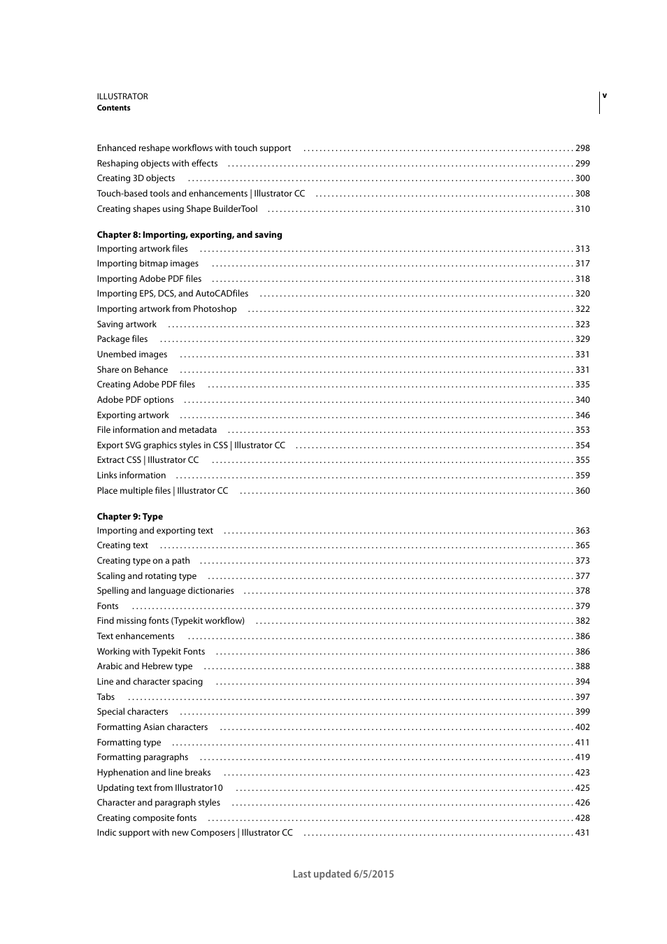 Adobe Illustrator CC 2015 User Manual | Page 5 / 556