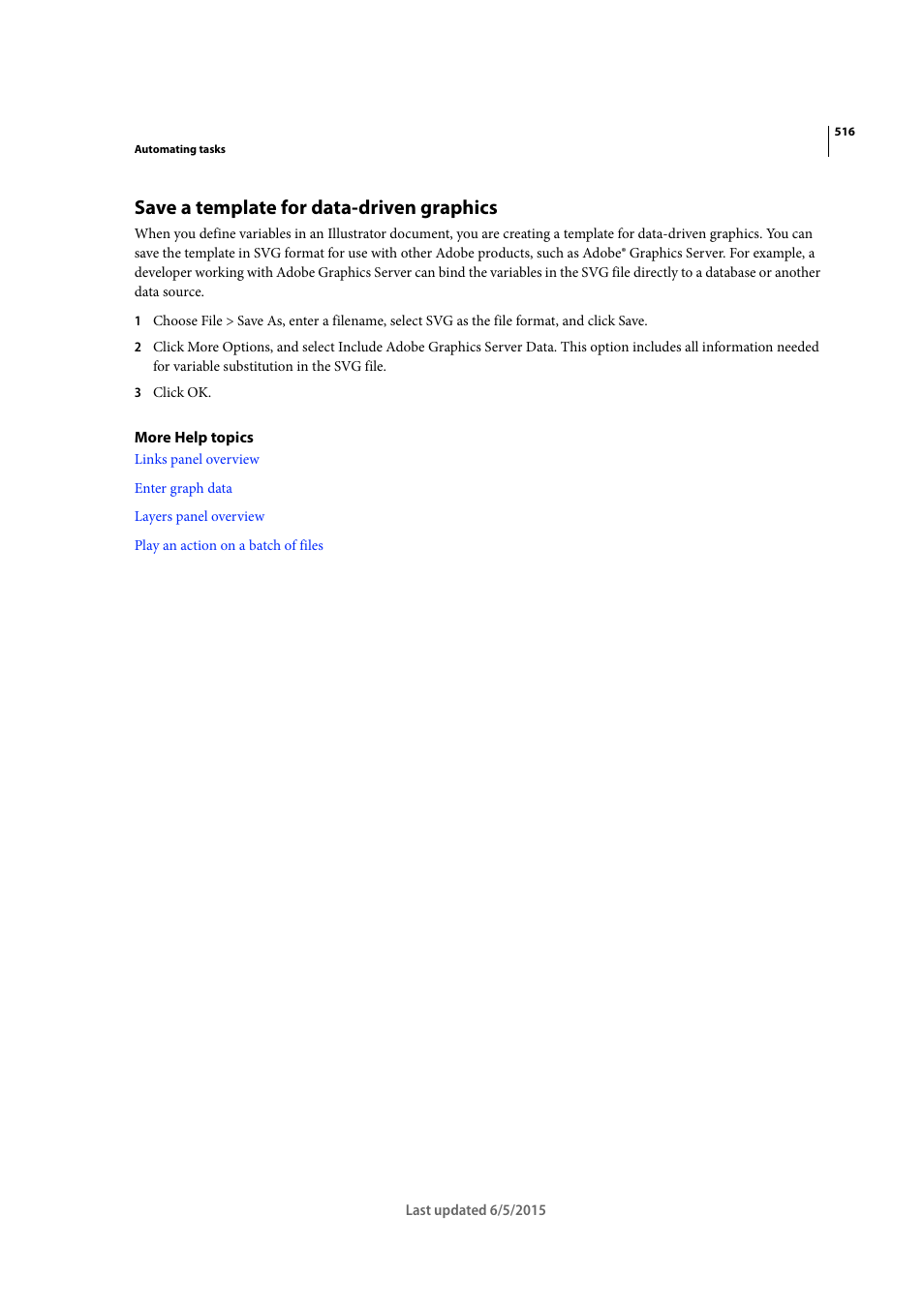 Save a template for data-driven graphics | Adobe Illustrator CC 2015 User Manual | Page 521 / 556
