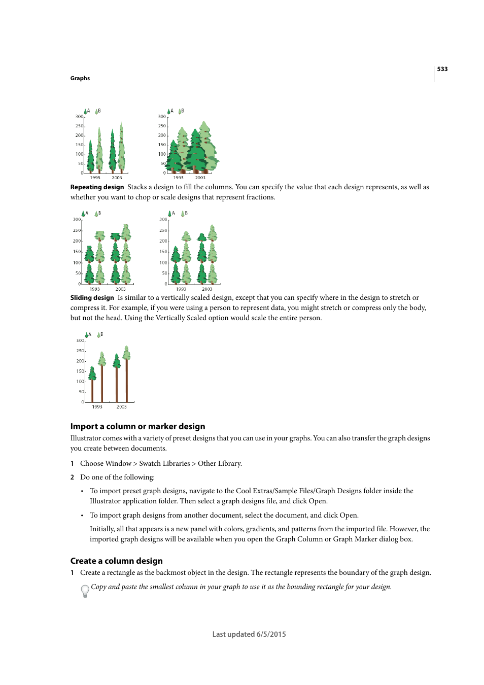 Import a column or marker design, Create a column design | Adobe Illustrator CC 2015 User Manual | Page 538 / 556