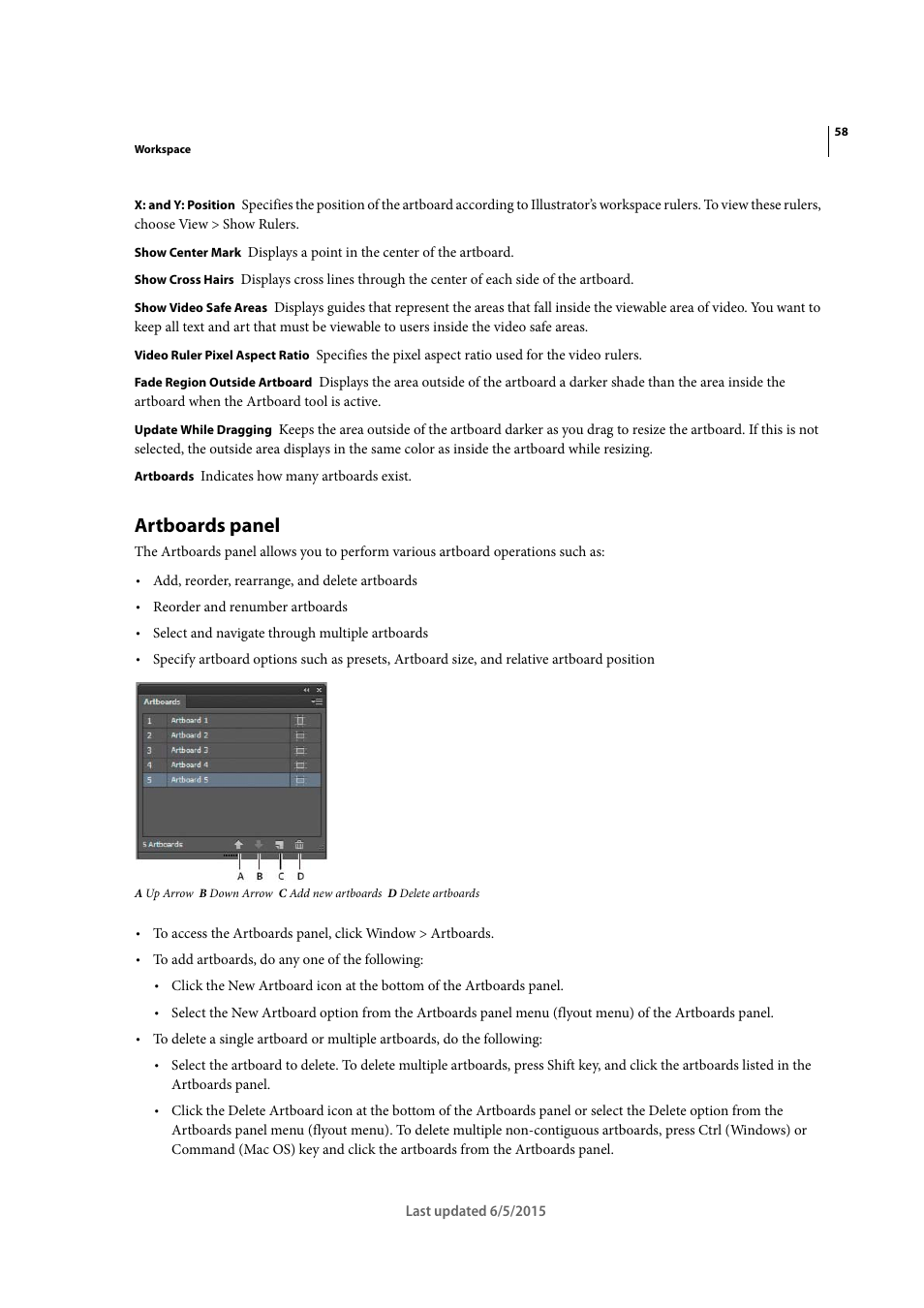 Artboards panel | Adobe Illustrator CC 2015 User Manual | Page 63 / 556