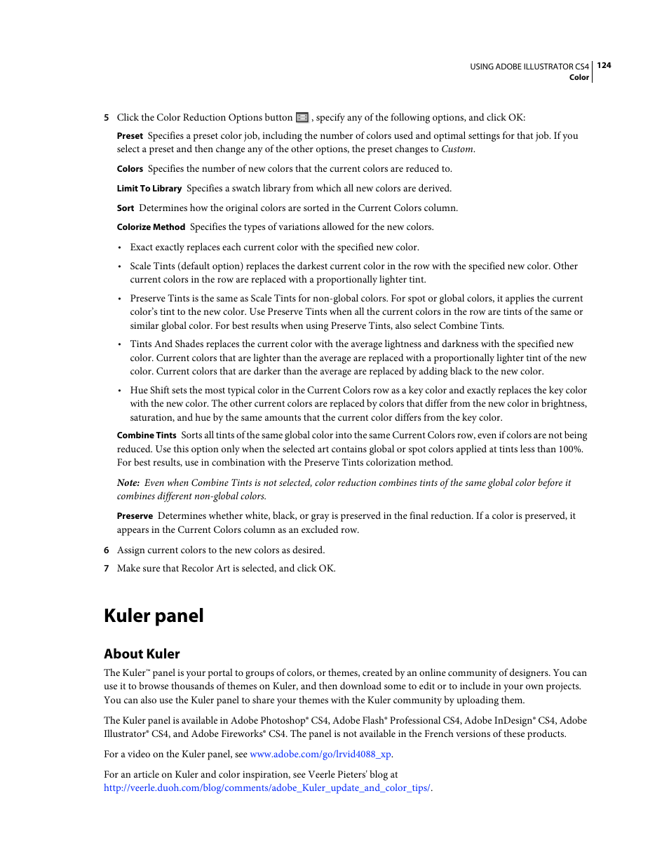 Kuler panel, About kuler | Adobe Illustrator CS4 User Manual | Page 131 / 499