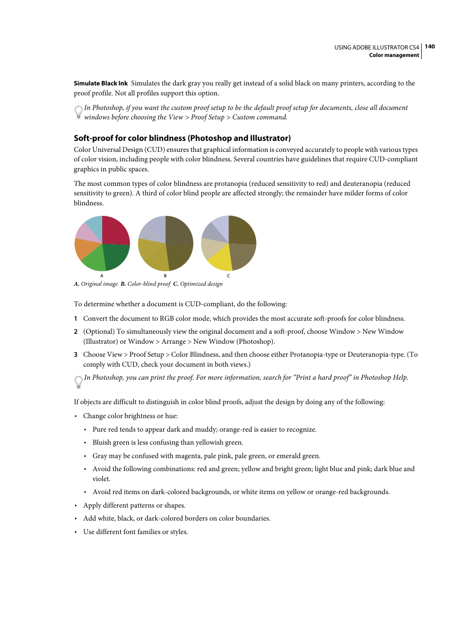 Soft-proof for color blindness (photoshop and, Illustrator) | Adobe Illustrator CS4 User Manual | Page 147 / 499