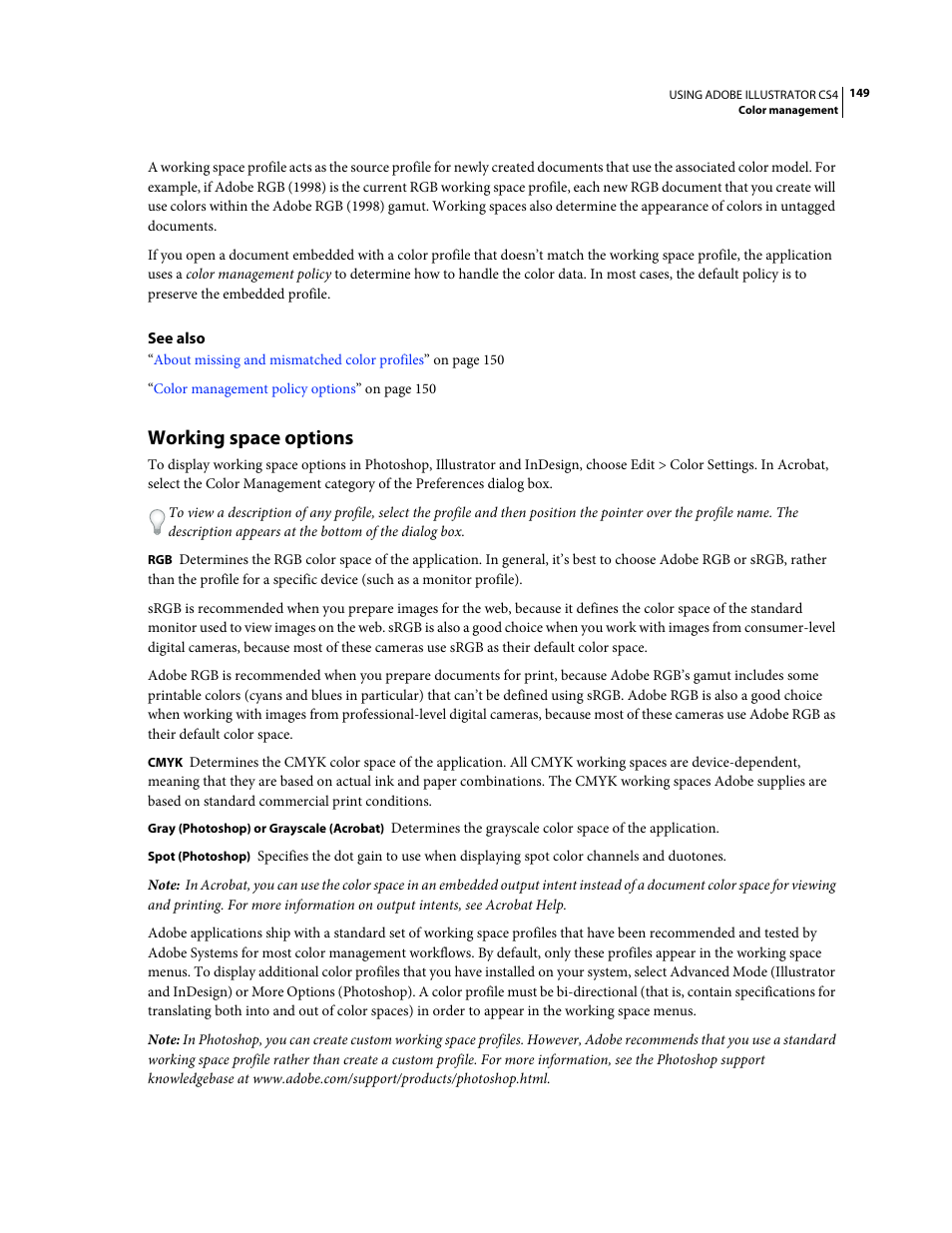 Working space options | Adobe Illustrator CS4 User Manual | Page 156 / 499