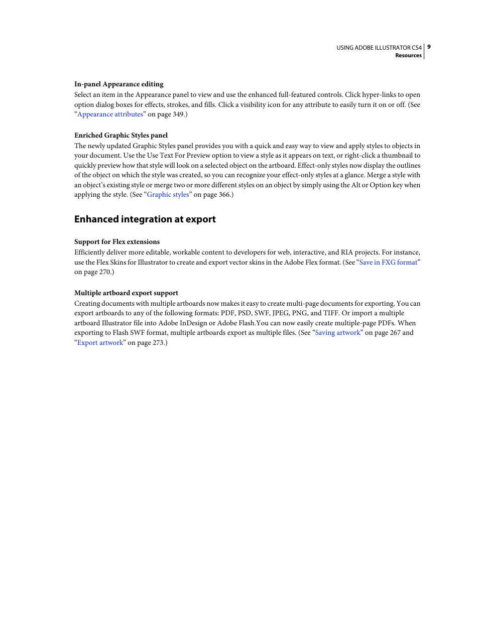Enhanced integration at export | Adobe Illustrator CS4 User Manual | Page 16 / 499