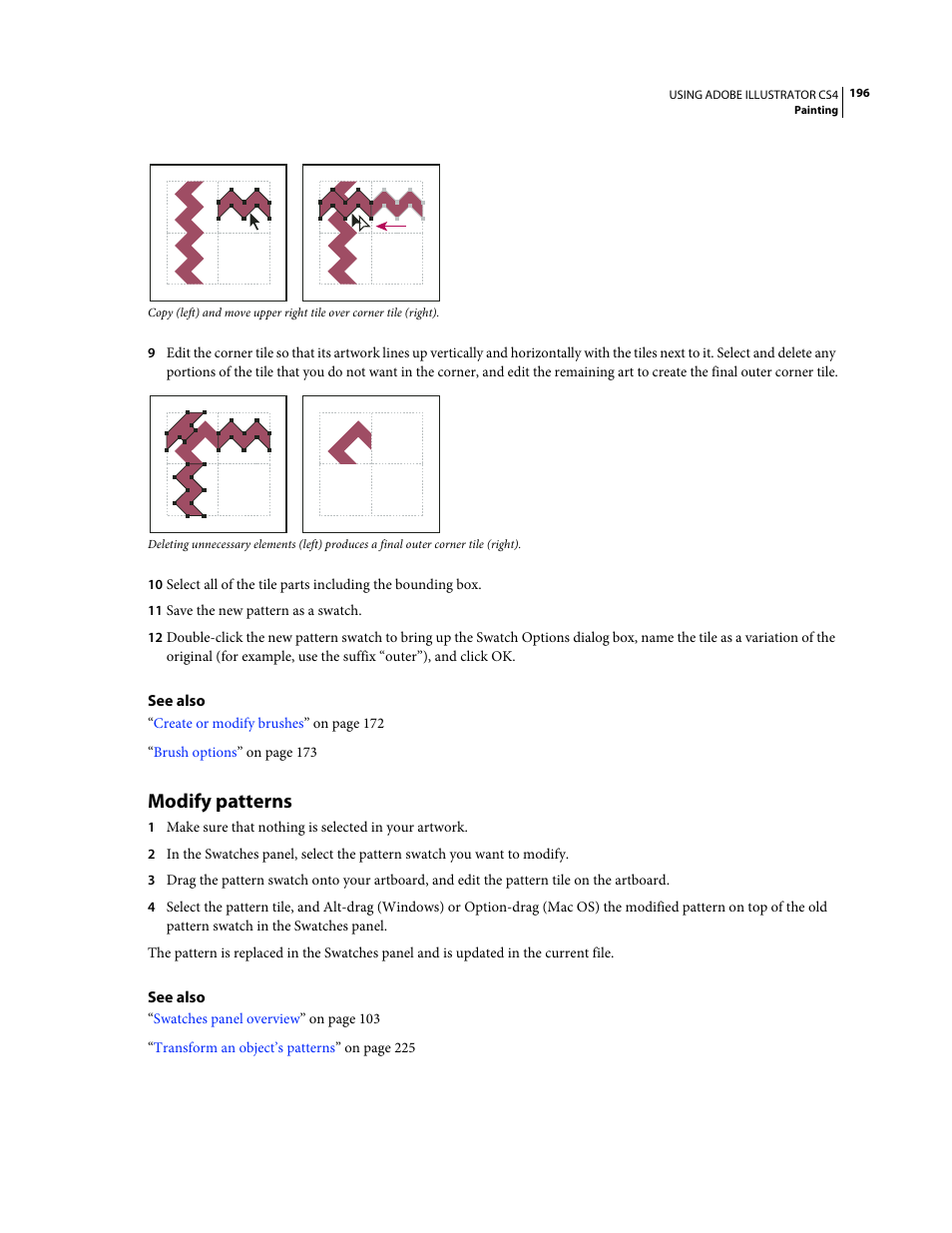 Modify patterns | Adobe Illustrator CS4 User Manual | Page 203 / 499