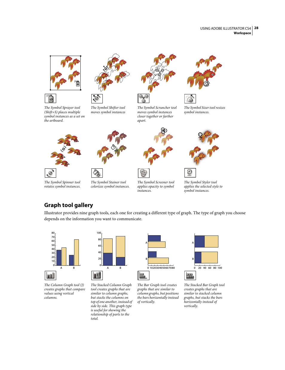 Graph tool gallery | Adobe Illustrator CS4 User Manual | Page 35 / 499