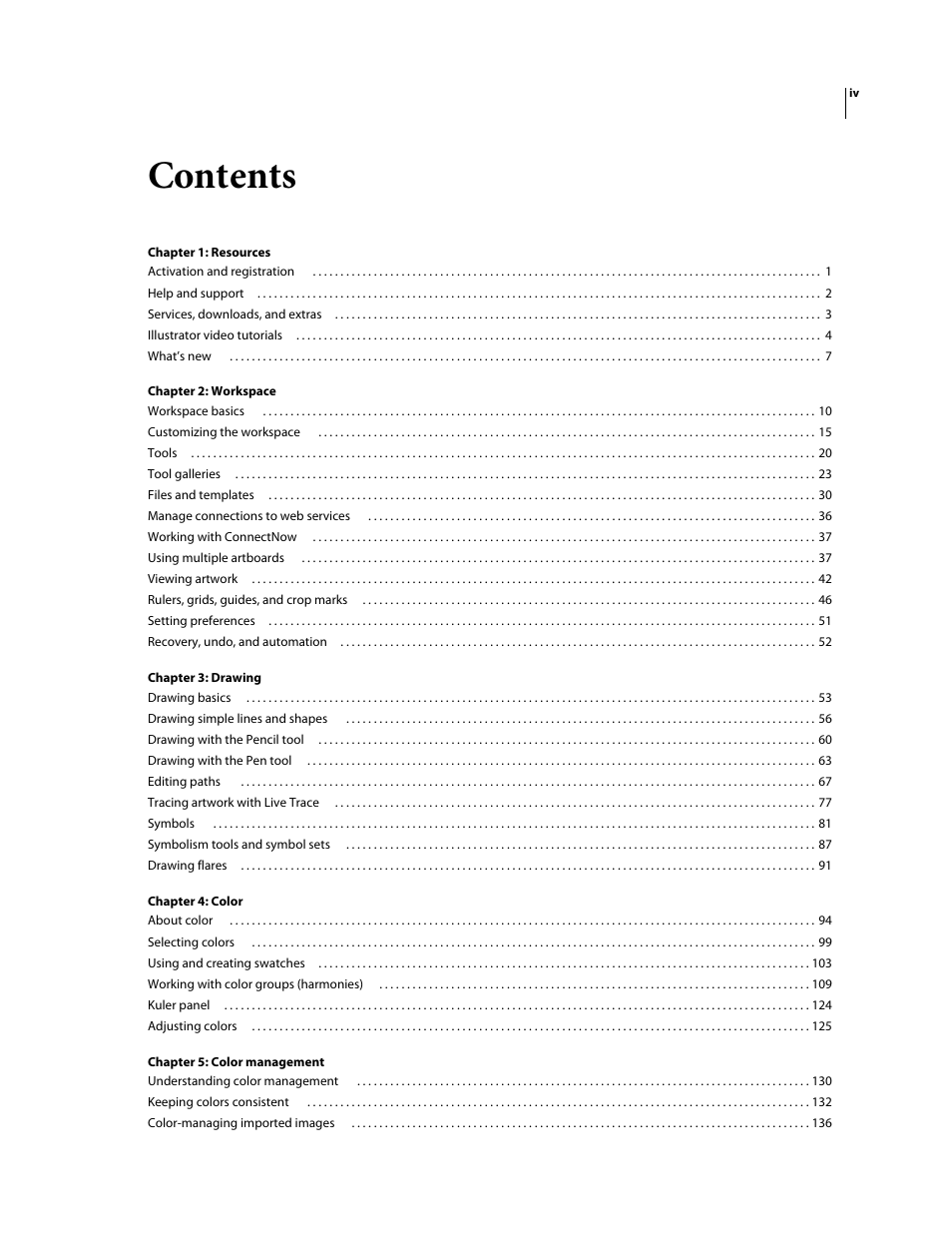 Adobe Illustrator CS4 User Manual | Page 4 / 499